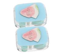 Gatuida 2 Pezzi Cute Watermelon Contenitore per Scatola Stoccaggio Portatile e Trasparente con Strumento Applicazione e Pinzette