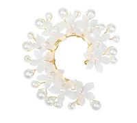 Gatuida 2 pezzi di orecchini di perle: polsino dell'orecchio dell'elfo - orecchini non piercing a forma di fiore - clip vintage su gioielli boho per cosplay di fate di Halloween