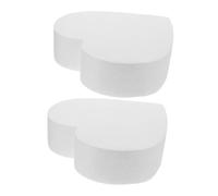 Gatuida 2 Pezzi Dummies Torta in Schiuma Base per Torta in polistirolo Forma di Schiuma impostore manichini Cuori praticando Il Modello di Torta Dummy di Torta a Forma di Cuore Bianca