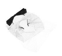 Gatuida 2 Pezzi Fasce per Chioma Donna con Fiocco in Velo di Rete Vintage, Set 2 Pezzi Nero e Bianco, Fascia Elastica Sottile Regolabile con Nastro, Accessori Eleganti per Matrimoni, Feste