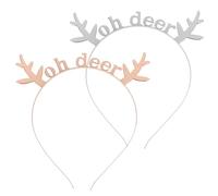 Gatuida 2 Pezzi Fascia per Chioma in Lega Corna di Cervo Natalizie Accessori per Feste di Natale e Festival Copricapo Creativo per Party e Maschere Colori Argento e Rosa Dorato