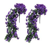 Gatuida 2 pezzi Fiori Artificiali Sospesi Viola Simulati Decorazione per Porte e Armadi per e Materiale Leggero e Riutilizzabile
