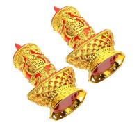 Gatuida 2 pezzi LED Candela Elettronica Tradizionale Cinese Senza Fiamma per Decorazione Templi Buddhisti Aspetto Retro Sicuro Senza Cera per Ambienti Sacri