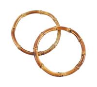 Gatuida 2 Pezzi Manici per Borsa in bambù Rotondi Interno Accessori Sostitutivi per Borse Fai da Te Materiale Naturale Resistente per Borse Fatto Mano