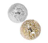 Gatuida 2 Pezzi Palline Decorative Centrotavola in Vetro Sfere Rotonde Oro e Argento Design Elegante per Ornamento Casa Facile da Pulire