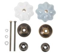 Gatuida 2 pezzi per Armadi Ceramica da Pomelli per Porte Design Unico e Facili da Installare e Resistenti Pomelli Decorativi per Stile Americano Bianco