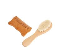 Gatuida 2 pezzi Pettine Legno e Spazzola Bagno con Morbide Setole Capra Naturale Accessori Pratici per e Stimolazione Del Capelluto Infantile