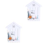 Gatuida 2 Pezzi Portachiavi a Forma di Casa in Legno Stile Costiero da | Ingresso e Reception, Organizza Chiavi e Piccoli Anelli, Salva Spazio e Aggiunge Charme Costiero