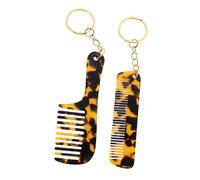 Gatuida 2 pezzi Portachiavi Pettine Mini in Acetato con Stampa Leopardata Pettine Tascabile Denti Larghi per Donna Resistente e Multifunzione per Acconciature in Viaggio e Ufficio