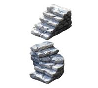 Gatuida 2 pezzi Scalini in Pietra per Micro Paesaggi Modelli Miniatura Casa con Gradini Dritti e Curvi Accessori Decorativi Resistenti per Scenografie Fotografiche e Giardini Fatati