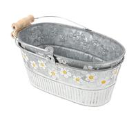 Gatuida 2 pezzi Secchiello per Fiori in Ferro Robusto con Design Margherita Vintage da Contenitori Decorativi Retrò per Composizioni Floreali Vaso da Interno ed Esterno per Casa e