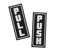 Gatuida 2 pezzi Segnaletica Porta Vetro Push Pull in Acrilico Opaco Nero Cartelli Frontali per Ufficio e Negozio Facile Installazione Design Minimalista per Ingressi Commerciali e