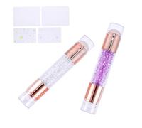 Gatuida 2 Pezzi Timbro in Silicone a Doppia Testa Stamper Decorazioni Per Unghie Per Nail Art Francobollo Di Punta Francese Stampaggio Arte Matrice Per Unghie Viola,porpora Gel Di Silice
