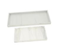 Gatuida 2 pezzi Vassoio da Bagno in Silicone Alimentare con Design Marmo Organizer Vanity Dresser per Gioielli e Prodotti da Cura Antiscivolo e Facile da Pulire per Bancone Bagno e Cucina