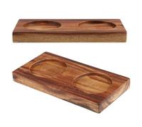 Gatuida 2 pezzi Vassoio in Legno per Macina Pepe e Supporto Stabile per Macinini Manuali e Bottiglie Spezie Base Protettiva per Cucina e Tavolo da Pranzo Facile da Pulire e Organizzare