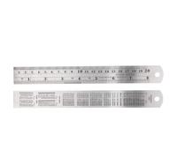 Gatuida 2 righelli da meccanico, righello di precisione a doppia faccia in | Scala metrica e imperiale da 20 cm/8 pollici con tabella di conversione per ingegneria, falegnameria, disegno tecnico e