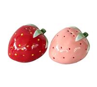 Gatuida 2 saliere e pepiere in a forma di fragola, un grazioso | Barattoli per condimenti da tavolo, in porcellana, ideali per la tavola, un'idea regalo originale per l'inaugurazione