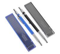 Gatuida 2 set di matite meccaniche, matite da disegno e schizzo da 2 mm | Pennarelli da carpentiere resistenti, con mine di ricambio (blu, nero), per architetti, falegnami, carpentieri, costruttori