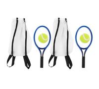 Gatuida 2 set di mini racchette da tennis con pallina - Miniatura da tennis - Giocattolo per casa delle bambole - Accessorio per attrezzatura sportiva con borsa portaoggetti