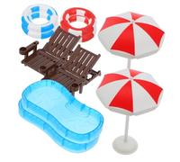 Gatuida 2 Set Di Piscina Minipiscina Anello Da Nuoto Mini Casa Gonfiabile Miniature Mini Piscina Della Casa Piccolo Decorazione Della Scena Della Mini Casa Acqua Plastica