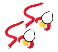 Gatuida 2 Set Fasce per con Corna Rosse Realistiche per Cosplay Fascia Trucco Leggera e Confortevole per Donne e Accessori Costume Diavolo per Halloween e Feste Tema