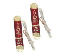 Gatuida 2 Set Mezuzah in Metallo Elegante con Pergamena Kosher Inclusa Simbolo di Fede Ebraica per Porta Decorazione Raffinata per Casa e Regalo di Benvenuto Design Unico e Protettivo