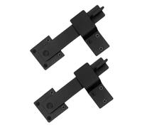 Gatuida 2 set Serratura Porta Fienile in Metallo Nero per Cancelli e Porte Scorrevoli Kit Completo Blocca Porte Antiscivolo e Antigraffio Facile da Installare per Recinzioni e Armadi