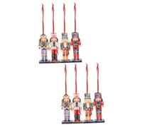 Gatuida 2 Set Soldati di Noce Dipinti Ornamento di Natale Ornamenti di di Natale Pop up Albero di Natale Decorazioni Natale Mondiale Schiaccianoci Ghirlanda di Legno 4 Pezzi * 2