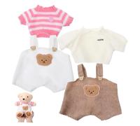 Gatuida 2 Set vestiti per bambole di peluche maglione dell'orso orso costume cosplay vestiti da bambola Dolly pannolini Costume per animali imbottiti Vestiti dell'orso giocattolo stoffa