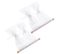 Gatuida 2 Tende in Miniatura per Casa delle Bambole Motivo a Margherita Accessori per Finestra in Pizzo per Mini Casa Decorazione Realistica