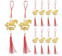 Gatuida 20 decorazioni a forma di cavallo dello zodiaco cinese: ciondolo per l'anno del cavallo 2026 - ciondoli per la ricchezza Feng Shui - ornamenti con nappe portafortuna per la festa del