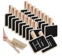 Gatuida 20 Pezzi Clip in Legno Quadrate Mini per Etichette Cucina e Buffet, Segnaposto Riutilizzabili Versatili per Ristoranti Facile Aggancio Elegante e Creativo