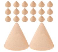 Gatuida 20 Pezzi Cono in Legno Non Finito, Wood Cone Stand, Espositore per Gioielli e Porta Anelli, Beige, per Pittura Fai e Decorazioni Casa