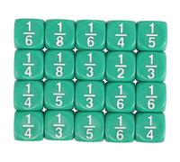 Gatuida 20 Pezzi Dadi Delle Frazioni Dice Vuoto Fai Da Te in Classe Di Casa Dadi Solidi Forniture Per L'insegnamento Della Matematica Favore Della Festa Di Compleanno Acrilico Verde