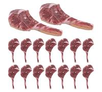 Gatuida 20 pezzi di cibo in miniatura per casa delle bambole: mini ornamento di bistecca - manzo finto realistico - piccolo oggetto di carne simulato dall'aspetto reale per set da cucina per