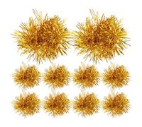 Gatuida 20 Pezzi Pom Pom Cheerleading Pompon con Manici in plastica per Rooters Cheering Squad Team Spirit Sports Golden 10.00X10.00X2.00cm
