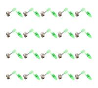 Gatuida 20 Set Campanelli da Pesca Lampada Verde, Set da 20, Indicatori | Design Filettato, Suono Chiaro e Forte, Fissaggio Semplice, Plastica e Metallo, Colore Verde