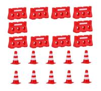 Gatuida 20pezzi Mini Coni Stradali e Barriere da Traffico in Plastica Giocattoli Educativi per Ragazzo Ragazza per Apprendimento Sicurezza e Simulazione Stradale