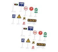 Gatuida 20pezzi Segnali Stradali Mini Giocattolo per Ragazzo Ragazza Ragazza Modelli di Scena Simulati Insegnamento della Segnaletica Stradale e Norme di Sicurezza