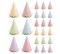 Gatuida 24 cappellini da festa pastello, cappellini a cono di carta con | Cappellini a cono per feste di compleanno a scuola, foto "cake smash", colori assortiti, per creare