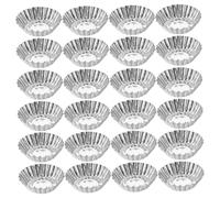 Gatuida 25 pezzi Stampi Mini Crostatine in di Alluminio Forma Fiore Antiadherente Distribuzione Uniforme del Calore Resistenti e Riutilizzabili per Dolci Budini Muffin e Crostatine