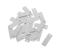 Gatuida 25 Pezzi Targhette in Acciaio Resistente Rettangolari con Charm Portachiavi in Acciaio con Finitura Specchio per Gioielli Ciondoli e Accessori da Borsa
