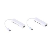 Gatuida 2pezzi Adattatore Ethernet Type-c Con Hub Usb Lan Per Plus Note e Stabile Dispositivi Ethernet