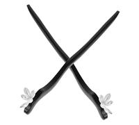 Gatuida 2pezzi Bastoncini Per Capelli in Legno Retrò Neri Bacchette Per Capelli Antiche Cinesi Vintage in Legno Con Fiori Per Donne e Ragazze