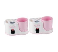 Gatuida 2pezzi Dispenser Dentifricio Parete Senza Supporto Per Spazzolino e Dentifricio Design Semplice e Salvaspazio Colore Bianco Rosa Adatto Per Casa e Cucina Materiale Resistente e