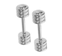 Gatuida 2Pezzi Manubri Miniatura per Casa delle Accessori Fitness per Modellismo Decorativi Miniatura per Allenamento Realistico