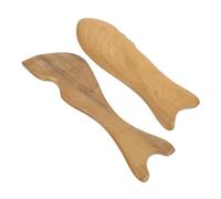 Gatuida 2pezzi Massaggio in Legno Strumento Gua Sha Tavola Forma Di Pesce Per Casa e Viaggi Adatto Per Alleviare Tensione Del Viso e Prendersi