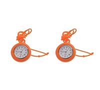 Gatuida 2pezzi Orologio Da Tascabile Rotondo Silicone Orologio Analogico Portatile Per Arancione Design Semplice e Pratico Accessorio Elegante Per Medici e Professionisti Della Salute