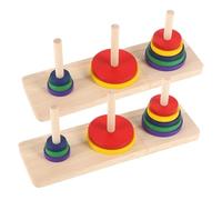 Gatuida 2pezzi Pz Da Tavolo Intellettuale Colorato Legno Puzzle Torre Hanoi Per Adulti e Educativo Per Feste e Attività Ricreative