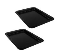 Gatuida 2pezzi Teglie da Forno Rettangolari in Acciaio per Teglia Multifunzione per Pizza Torta Pane Resistente e Antiaderente